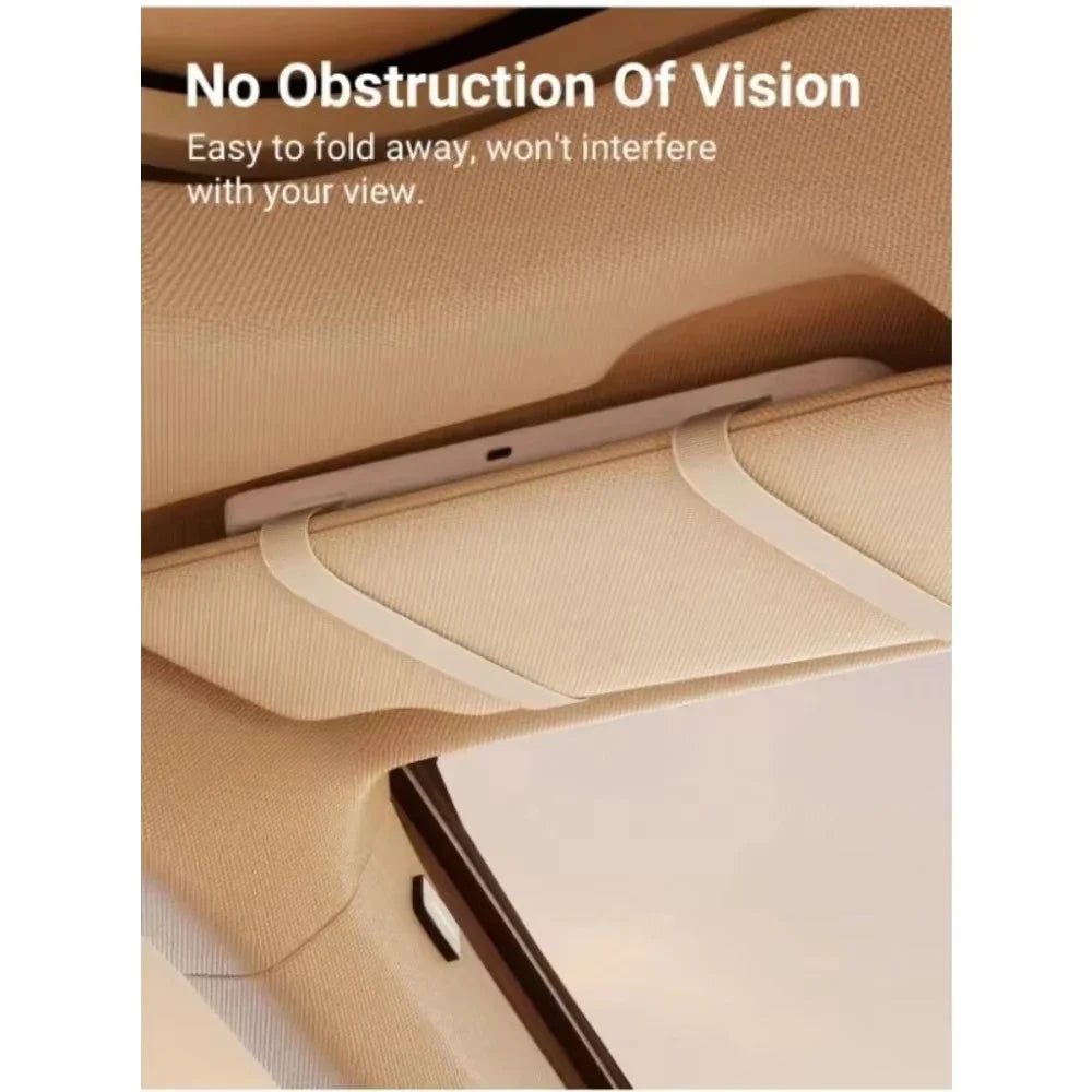 VisioDrive™ LED Car Vanity Mirror – Touch-Dimming, USB Rechargeable
