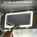VisioDrive™ LED Car Vanity Mirror – Touch-Dimming, USB Rechargeable